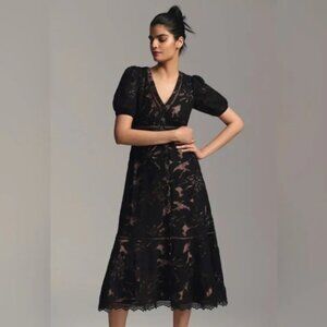 Anthropologie The Ophelia Puff-Sleeve Lace Dress